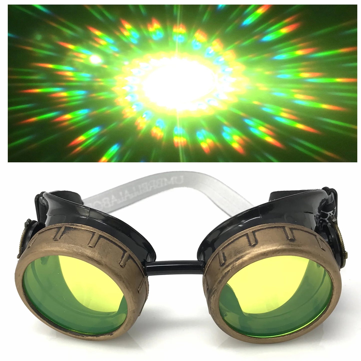 Steampunk Aviator Goggles Music Festival Diffraction Lenses - iEDM