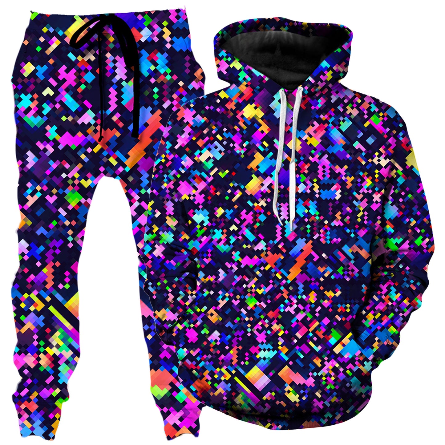 8-Bit Confetti Hoodie and Joggers Combo, Art Design Works, | iEDM