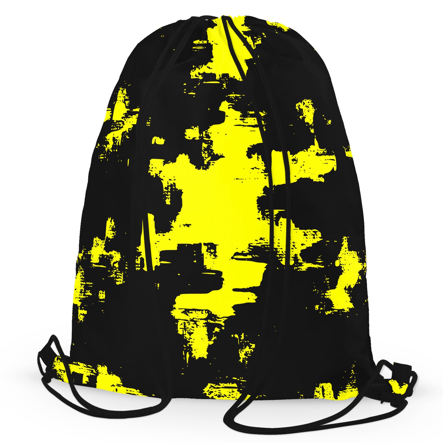 Black and Yellow Abstract Drawstring Bag, Big Tex Funkadelic, | iEDM