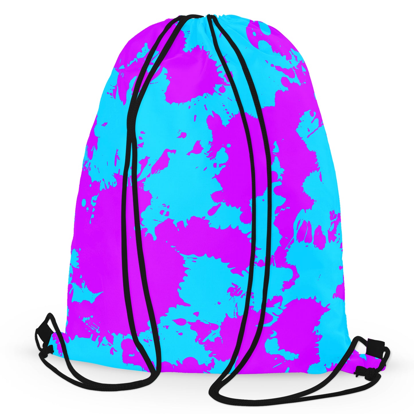 Blue and Purple Paint Splatter Drawstring Bag, Big Tex Funkadelic, | iEDM