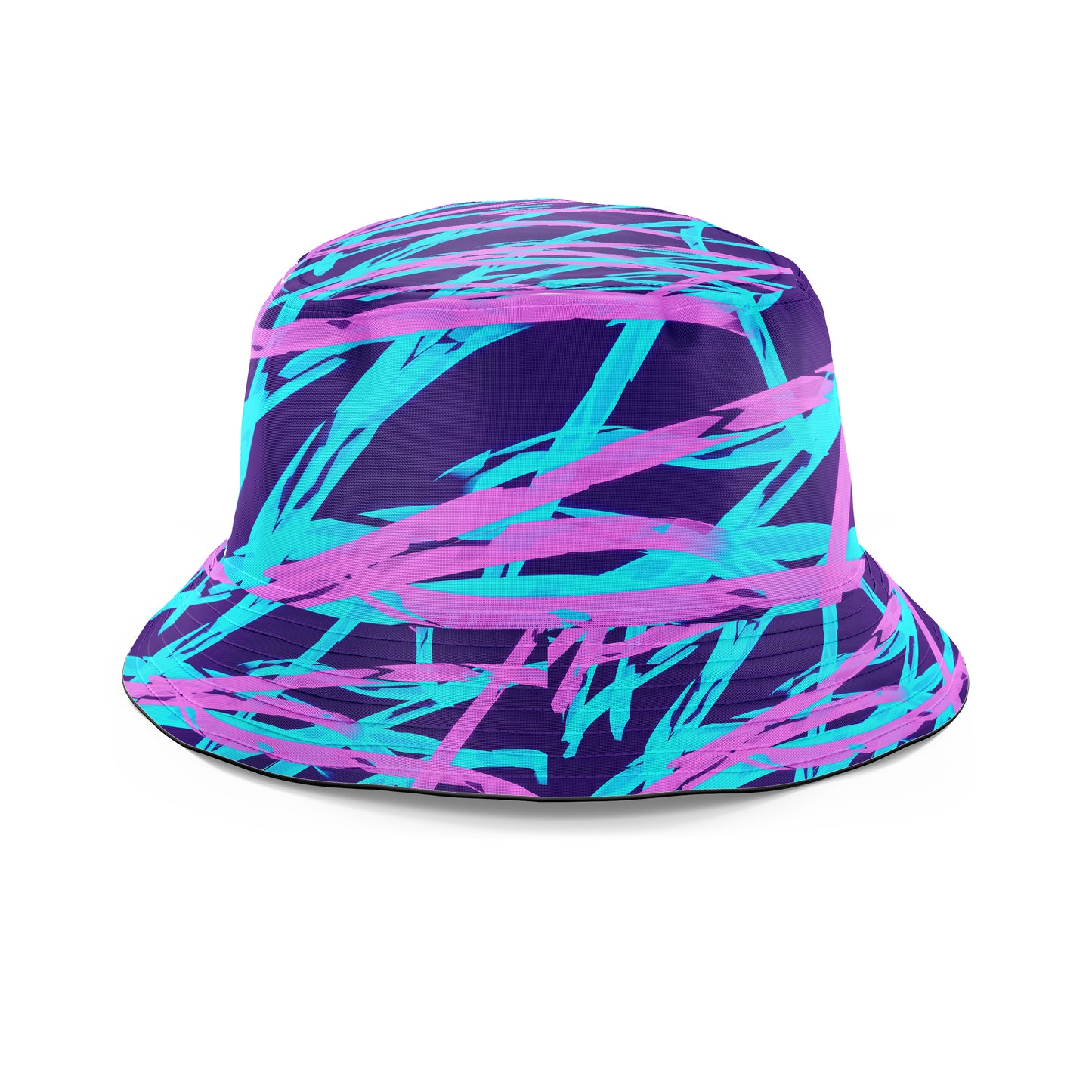 Purple and Blue Rave Abstract T-Shirt and Shorts with Bucket Hat Combo, Big Tex Funkadelic, | iEDM