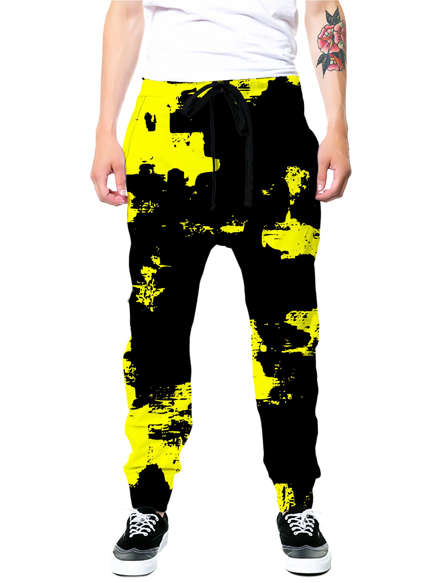 Black and Yellow Abstract Hoodie and Joggers Combo, Big Tex Funkadelic, | iEDM