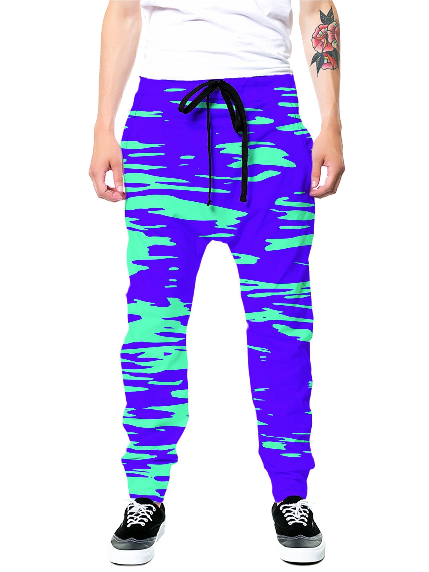 Purple Mint Rave Zebra Stripe Zip-Up Hoodie and Joggers Combo, Big Tex Funkadelic, | iEDM