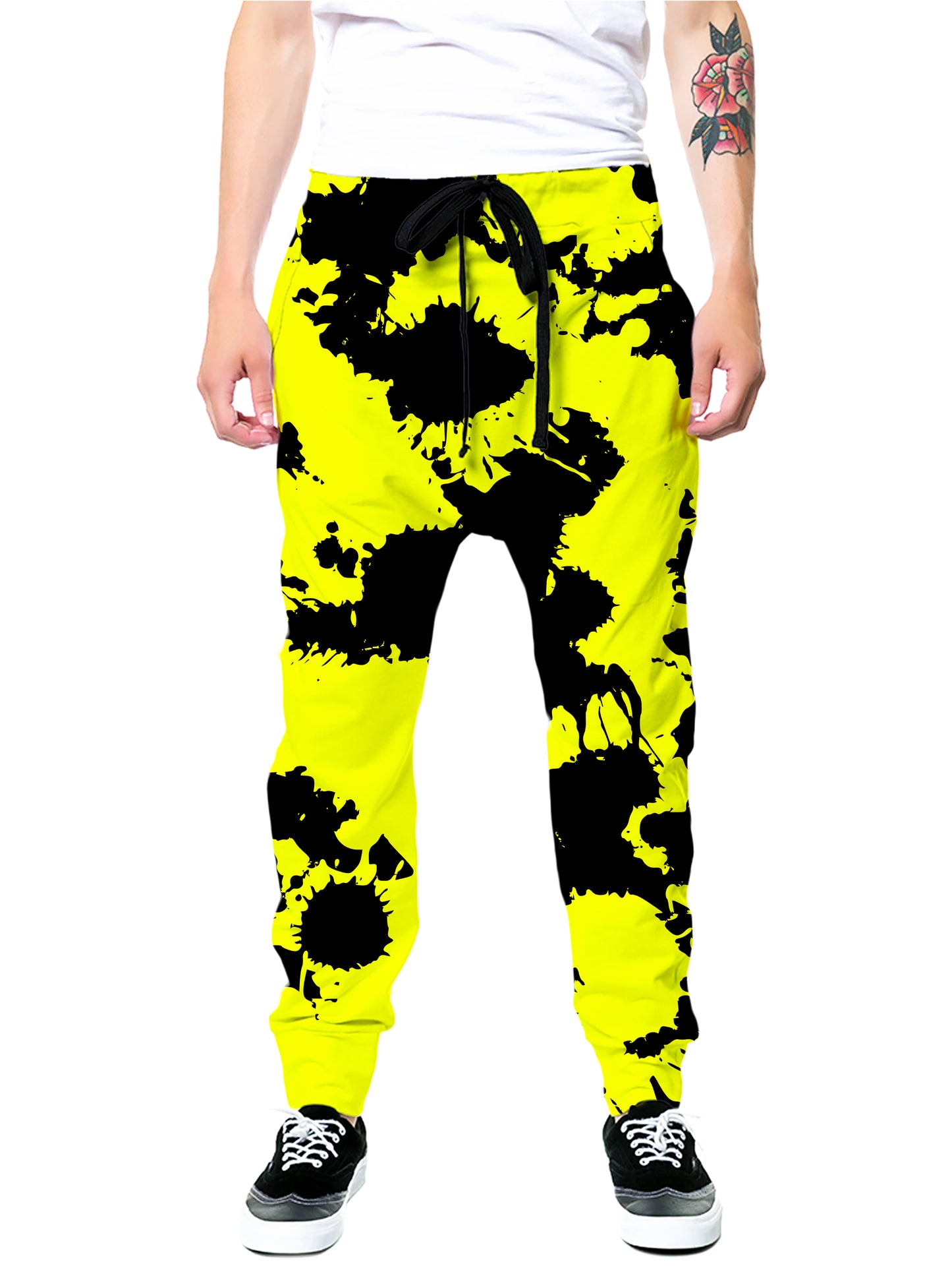Yellow and Black Paint Splatter T-Shirt and Joggers Combo, Big Tex Funkadelic, | iEDM