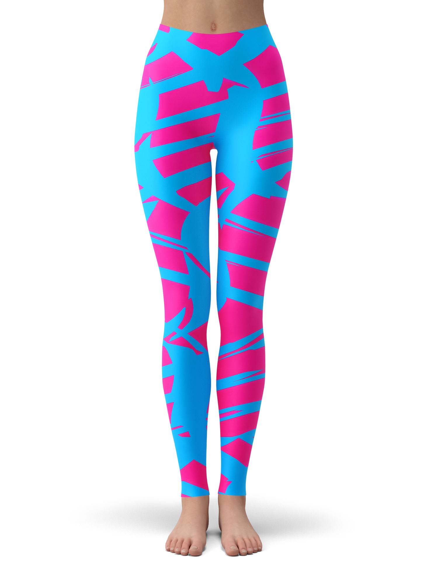 Pink and Blue Squiggly Rave Checkered Rave Bra and Leggings Combo, Big Tex Funkadelic, | iEDM