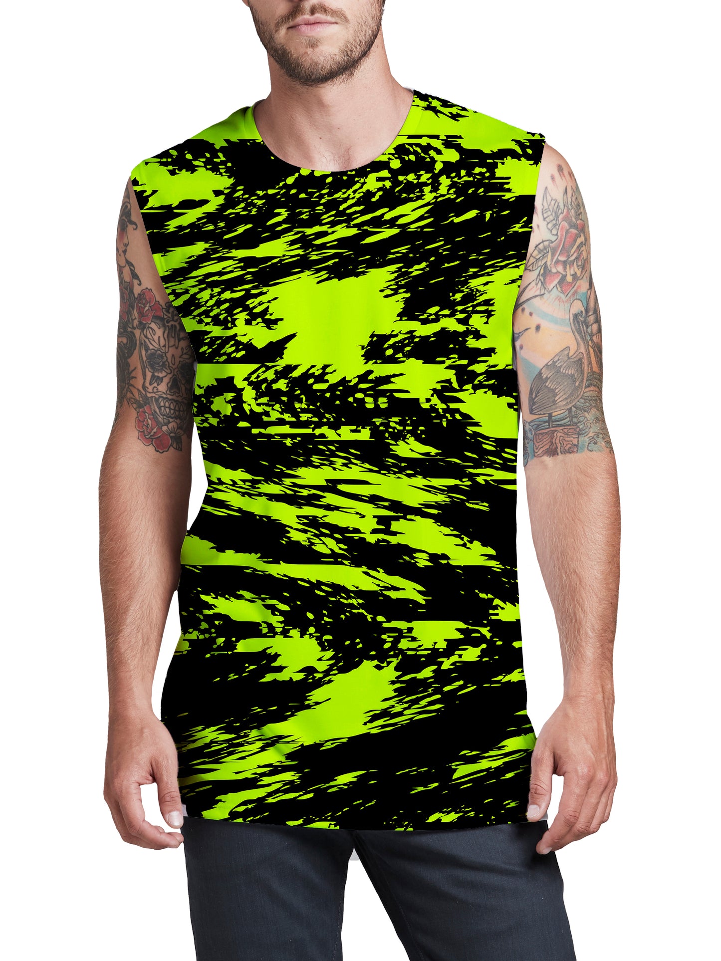 Black Lime Bolt Glitch Men's Muscle Tank, Big Tex Funkadelic, | iEDM