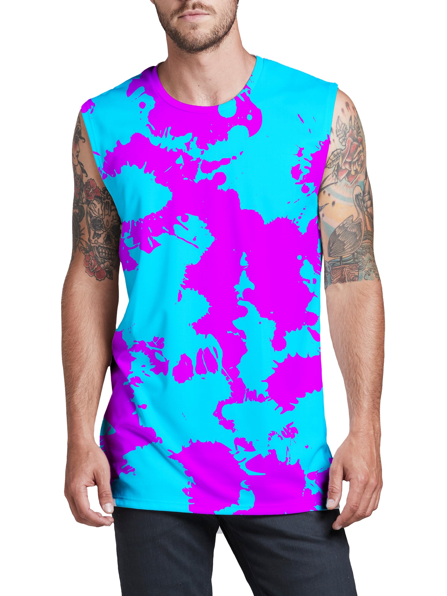 Blue and Purple Paint Splatter Men's Muscle Tank, Big Tex Funkadelic, | iEDM