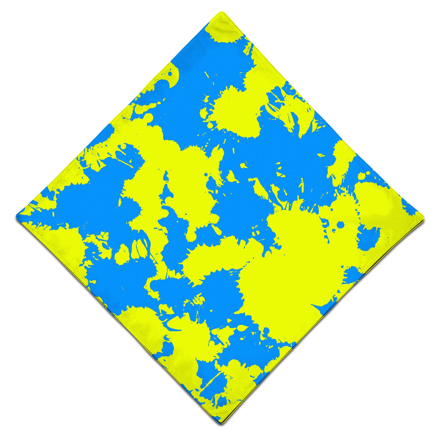 Yellow and Blue Paint Splatter Bandana, Big Tex Funkadelic, | iEDM