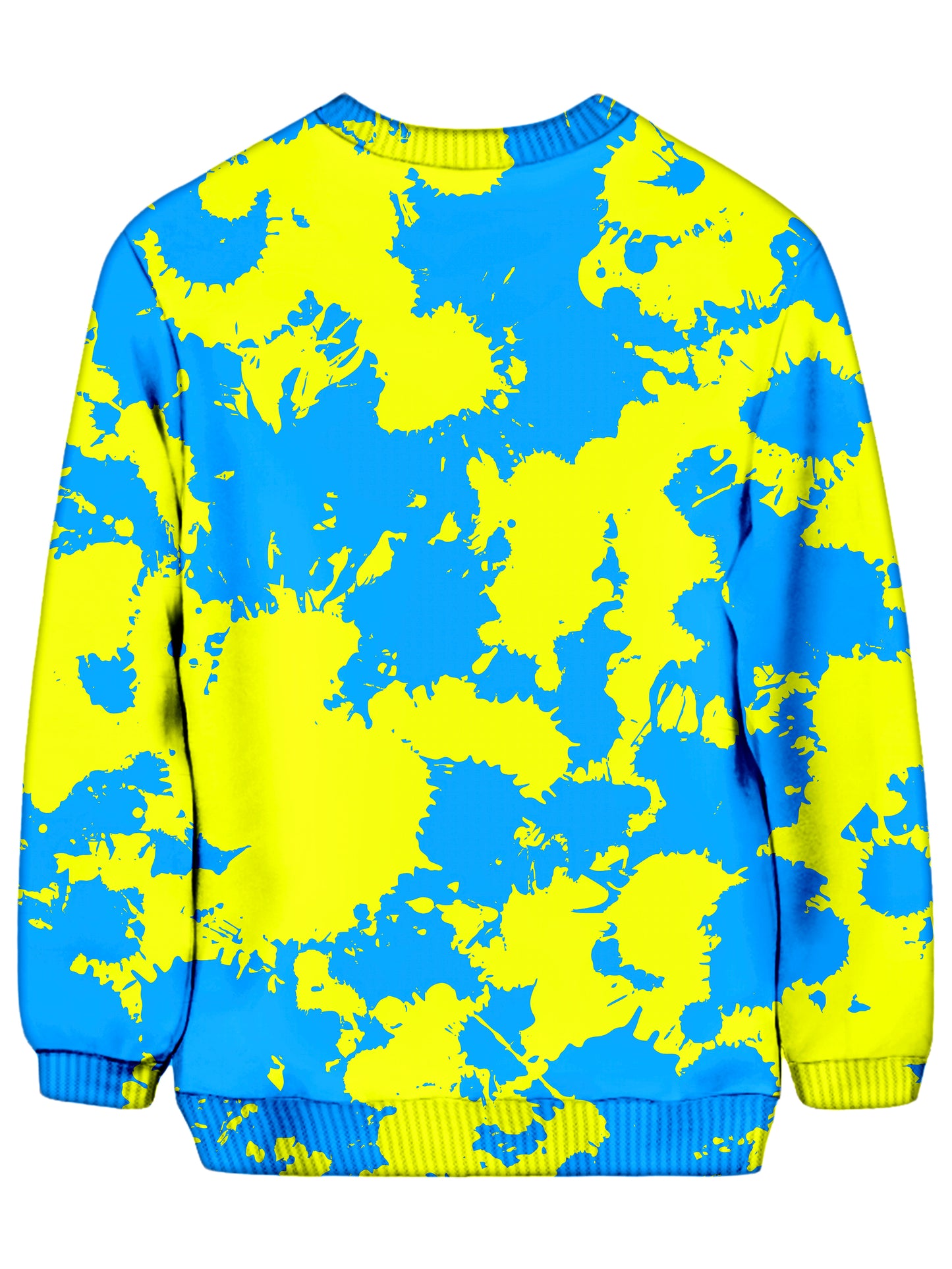 Yellow and Blue Paint Splatter Sweatshirt, Big Tex Funkadelic, | iEDM