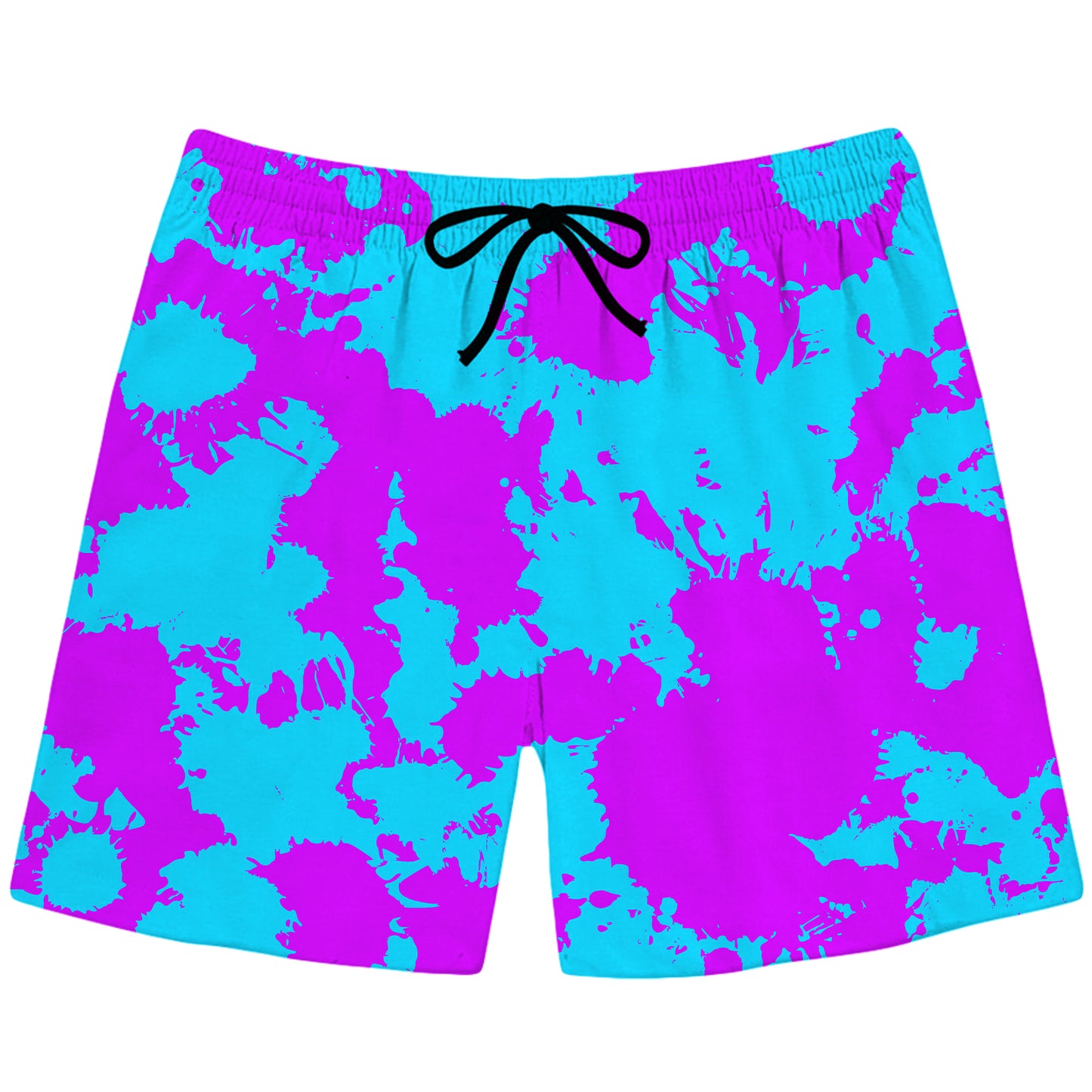 Blue and Purple Paint Splatter Swim Trunks, Big Tex Funkadelic, | iEDM