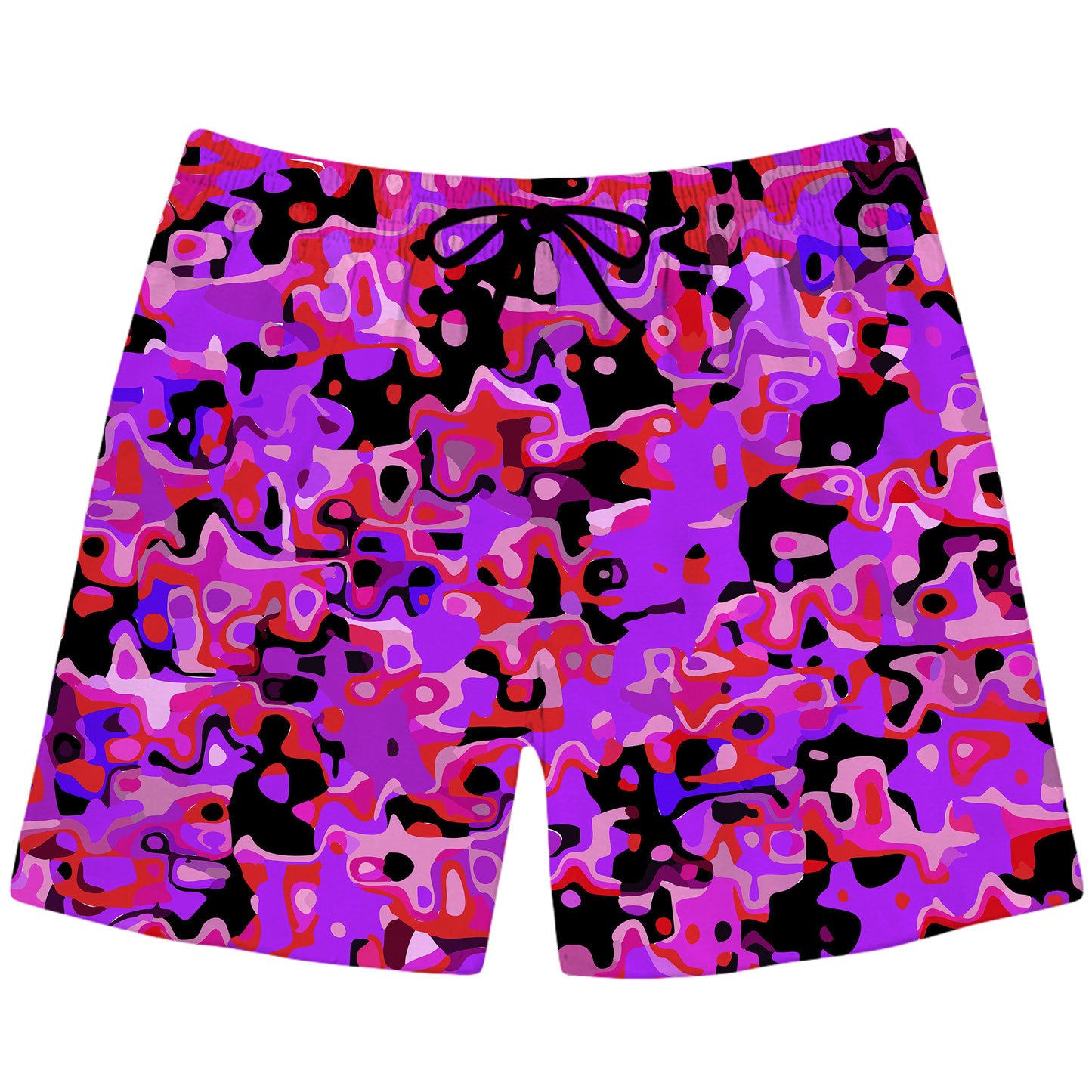 Purple Red and Black Rave Camo Melt Swim Trunks, Big Tex Funkadelic, | iEDM