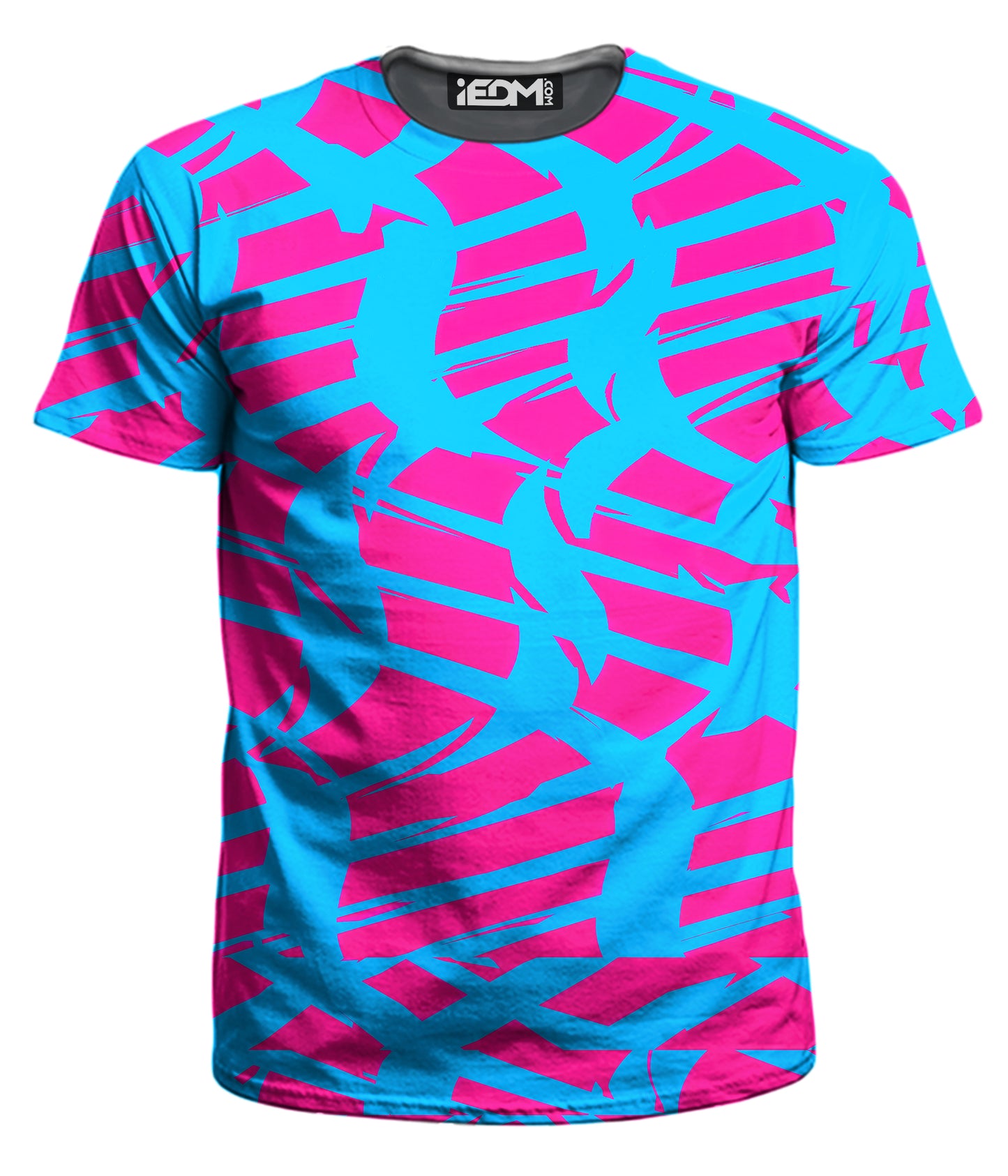 Pink and Blue Squiggly Rave Checkered Men's T-Shirt, Big Tex Funkadelic, | iEDM
