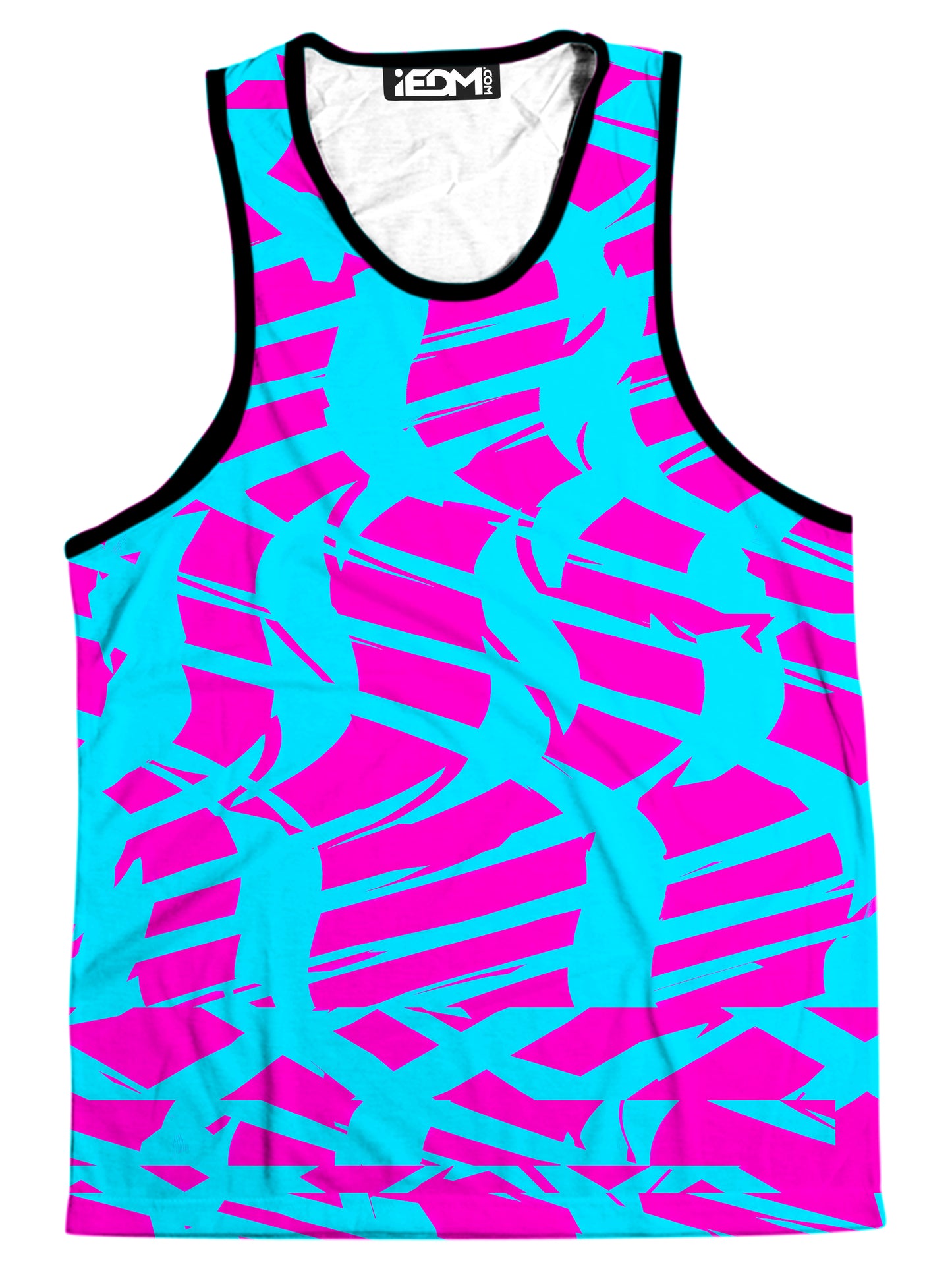 Pink and Blue Squiggly Rave Checkered Men's Tank, Big Tex Funkadelic, | iEDM
