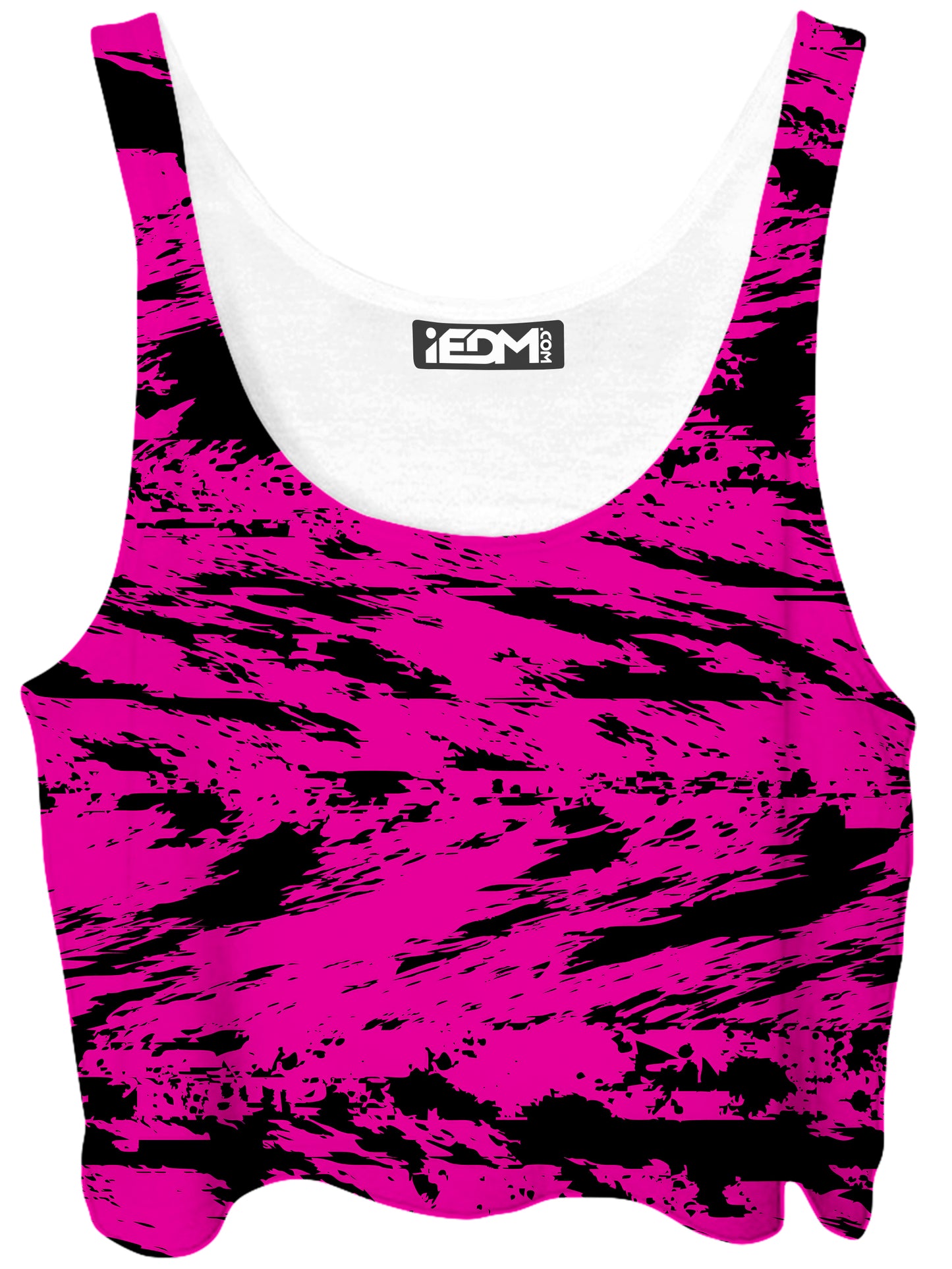 Pink and Black Rave Glitch Splatter Crop Top, Big Tex Funkadelic, | iEDM
