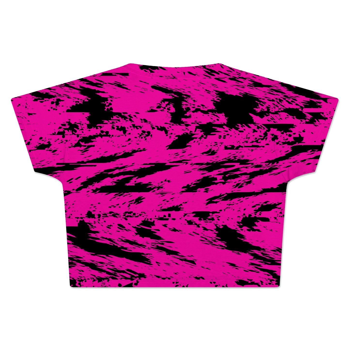 Pink and Black Rave Glitch Splatter Crop Tee, Big Tex Funkadelic, | iEDM