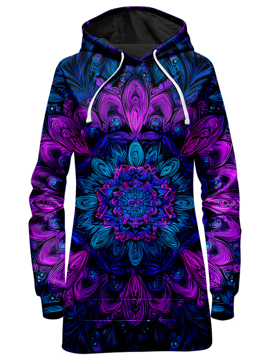 Lotus of Light Hoodie Dress in Black