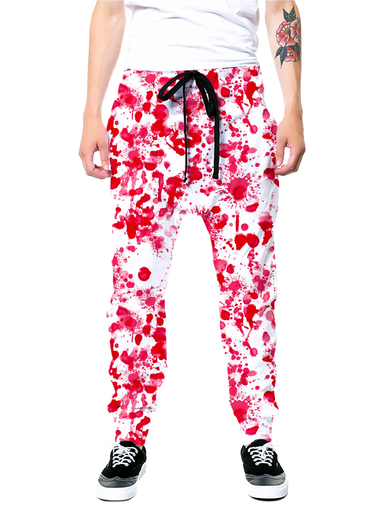 White Blood Print Joggers, Nakari Studios, | iEDM