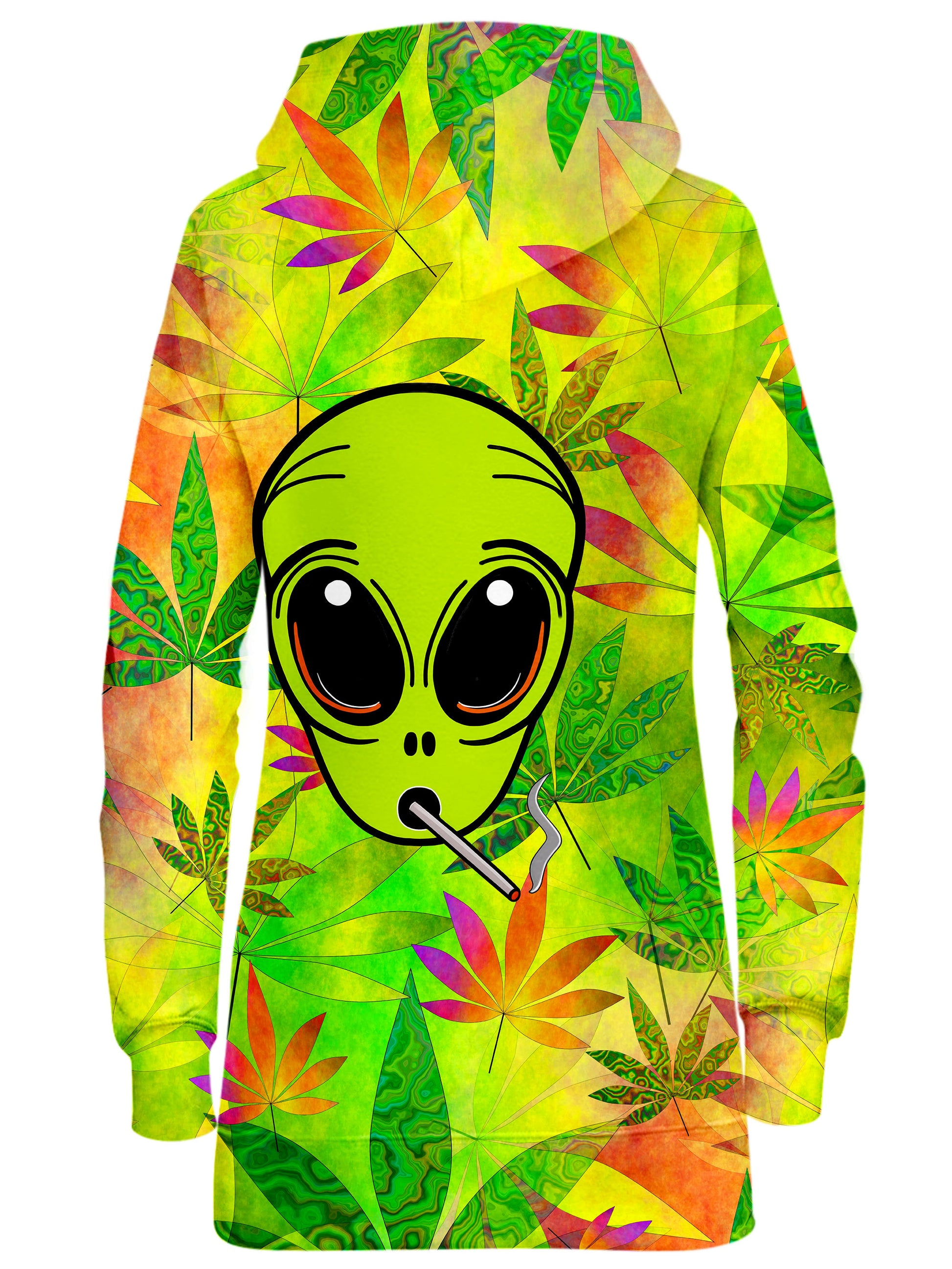 Alien Weed Hoodie Dress, Psychedelic Pourhouse, | iEDM