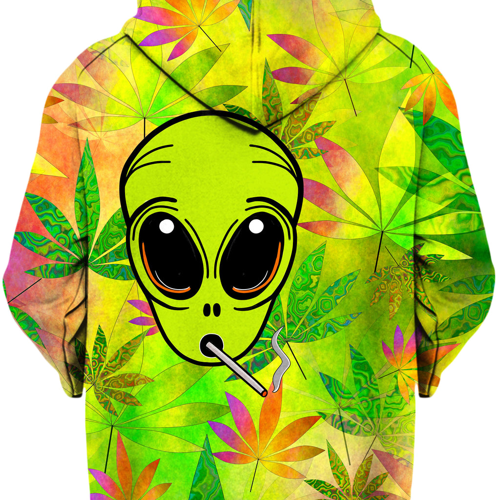 Alien Weed Unisex Zip-Up Hoodie, Psychedelic Pourhouse, | iEDM