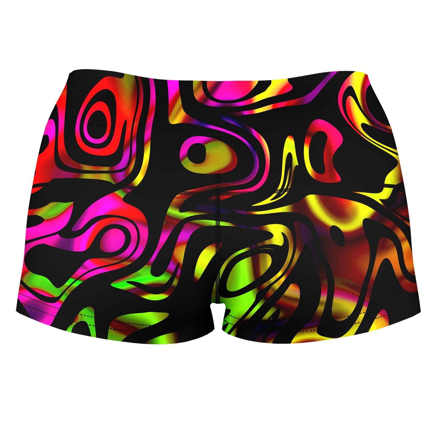 Color Evolution High-Waisted Women's Shorts, Sartoris Art, | iEDM