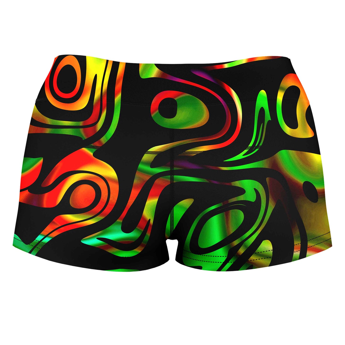 Trippy Flow High-Waisted Women's Shorts, Sartoris Art, | iEDM