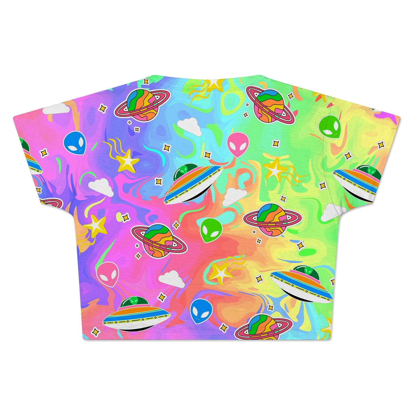 Trippy Alien Invasion Crop Tee, Sartoris Art, | iEDM