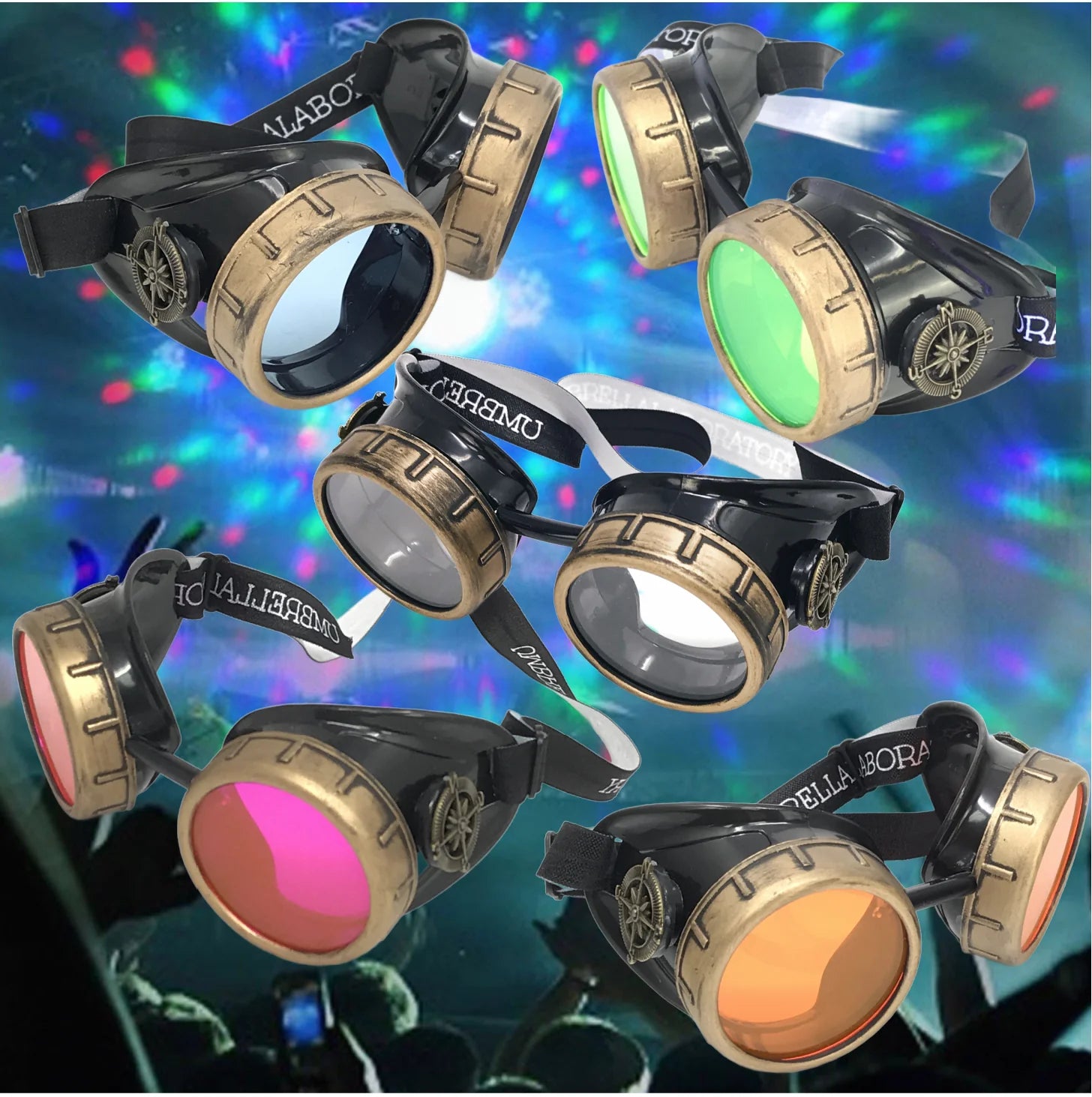 steampunk aviator goggles Steampunk Aviator Goggles Music Festival Diffraction Lenses