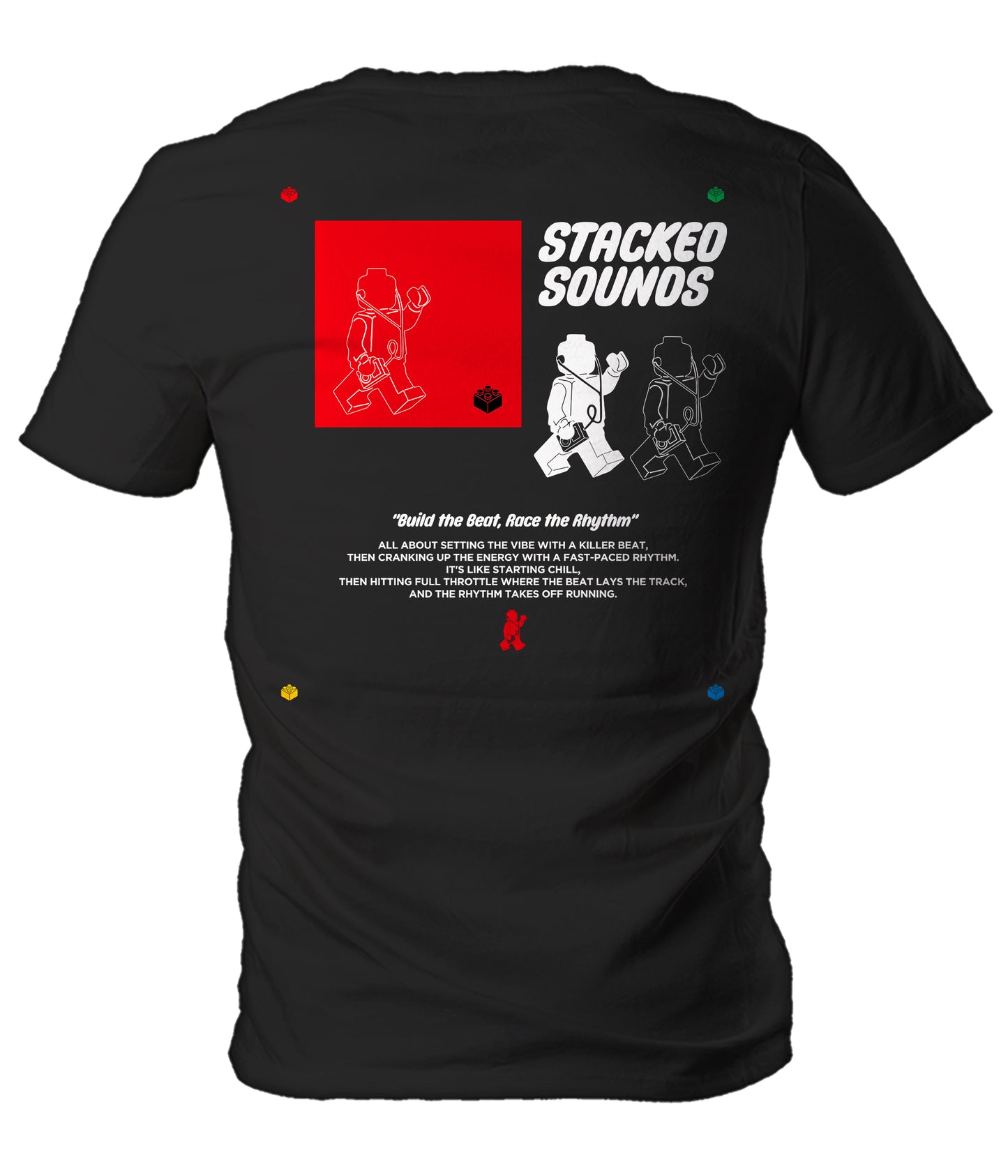 Stacked Sounds Black Men's T-Shirt - iEDM