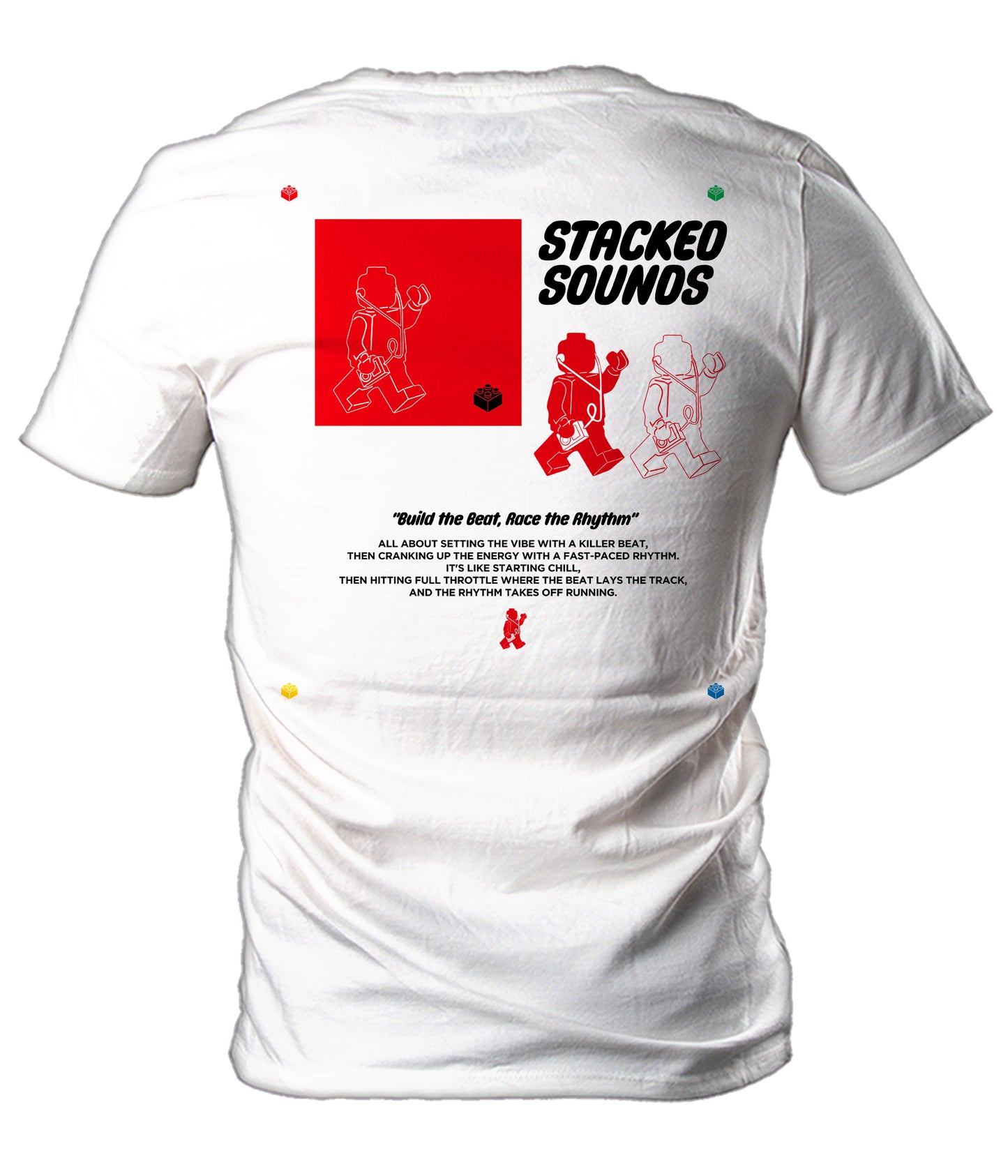 Stacked Sounds White Men's T-Shirt - iEDM