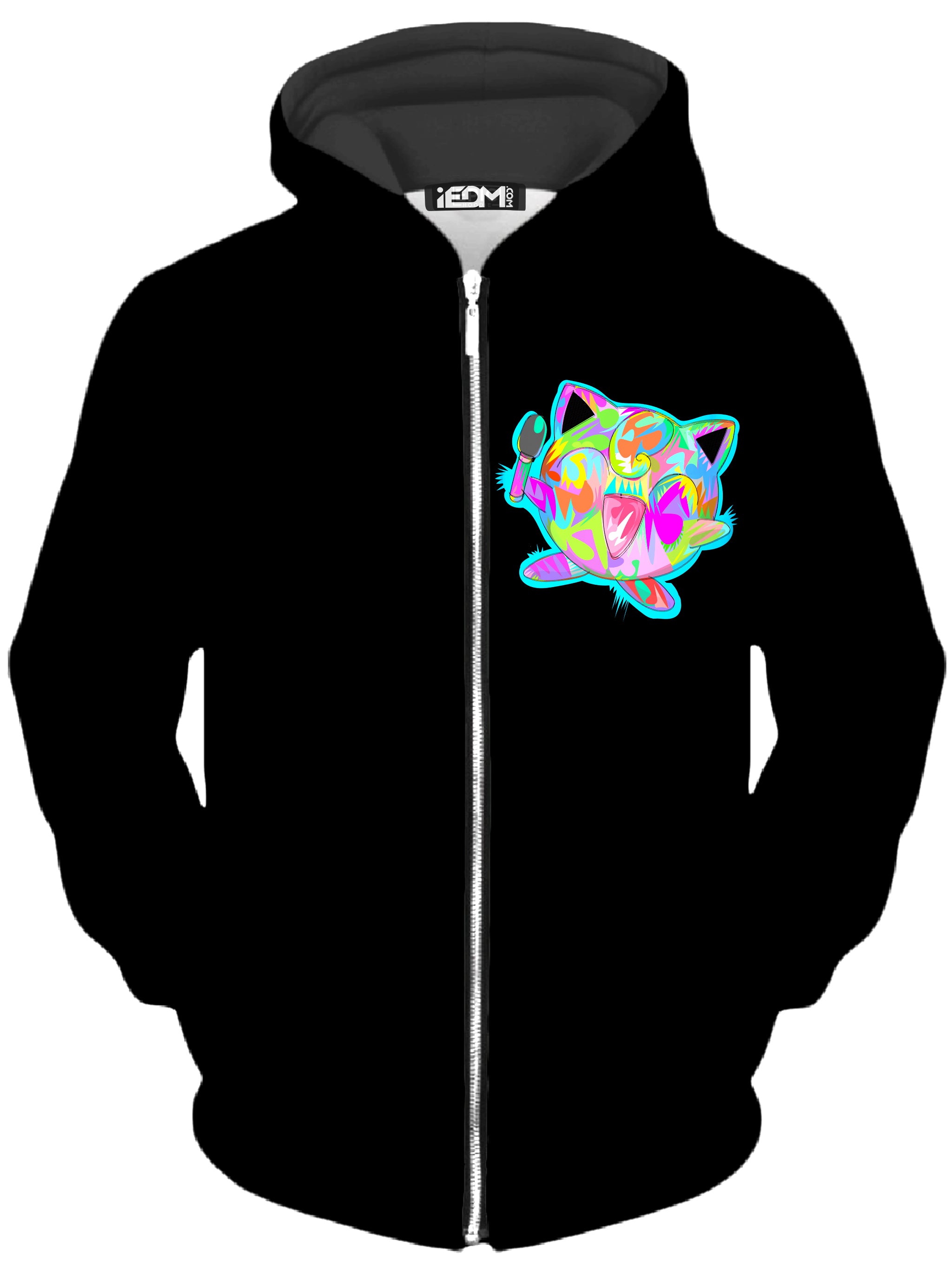 Jiggly Black Unisex Zip-Up Hoodie – iEDM