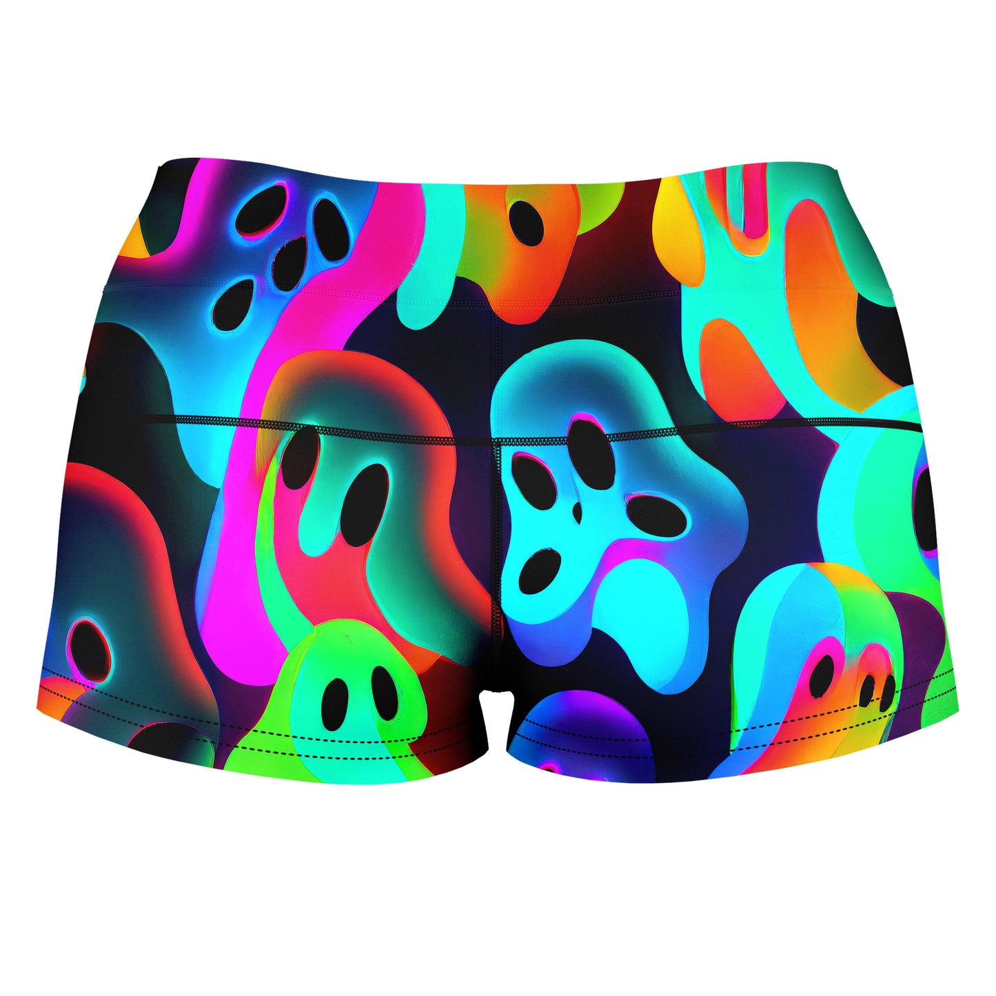 Ghostly High-Waisted Women's Shorts, iEDM, | iEDM