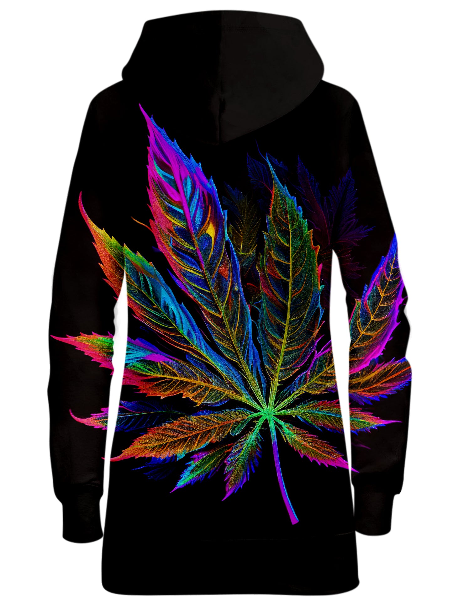 Blacklight Weed Hoodie Dress, iEDM, | iEDM