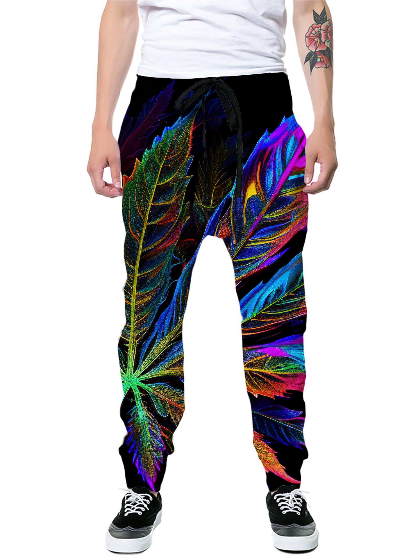 Blacklight Weed Zip-Up Hoodie and Joggers Combo, iEDM, | iEDM