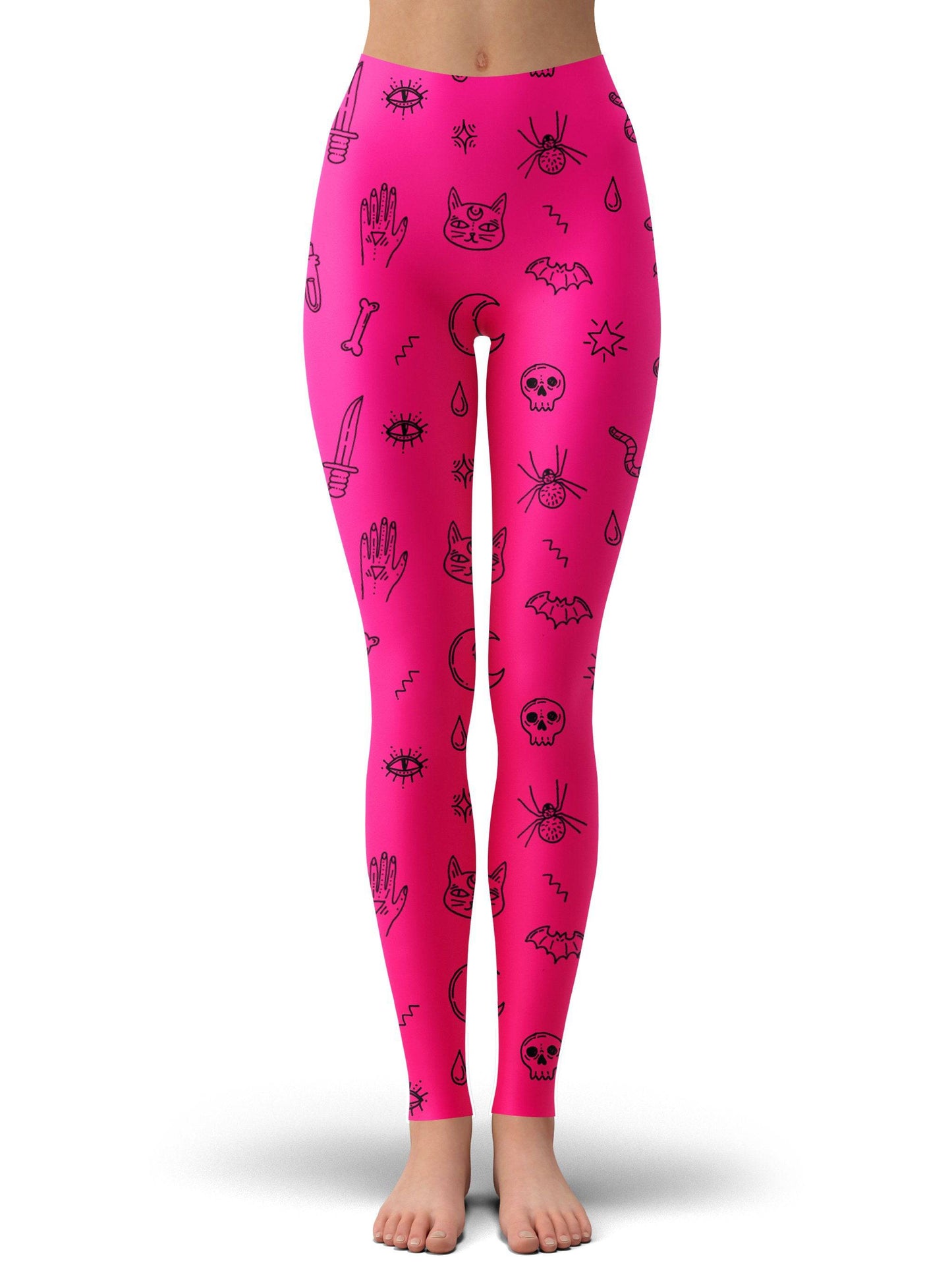 Pink Pattern Crop Top and Leggings with PM 2.5 Face Mask Combo, iEDM, | iEDM
