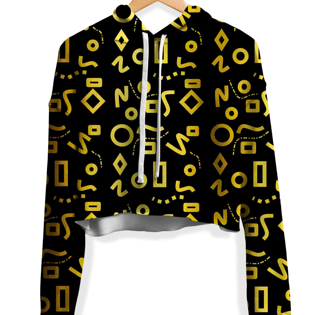 Gold Mod Glam Fleece Crop Hoodie, Sartoris Art, | iEDM