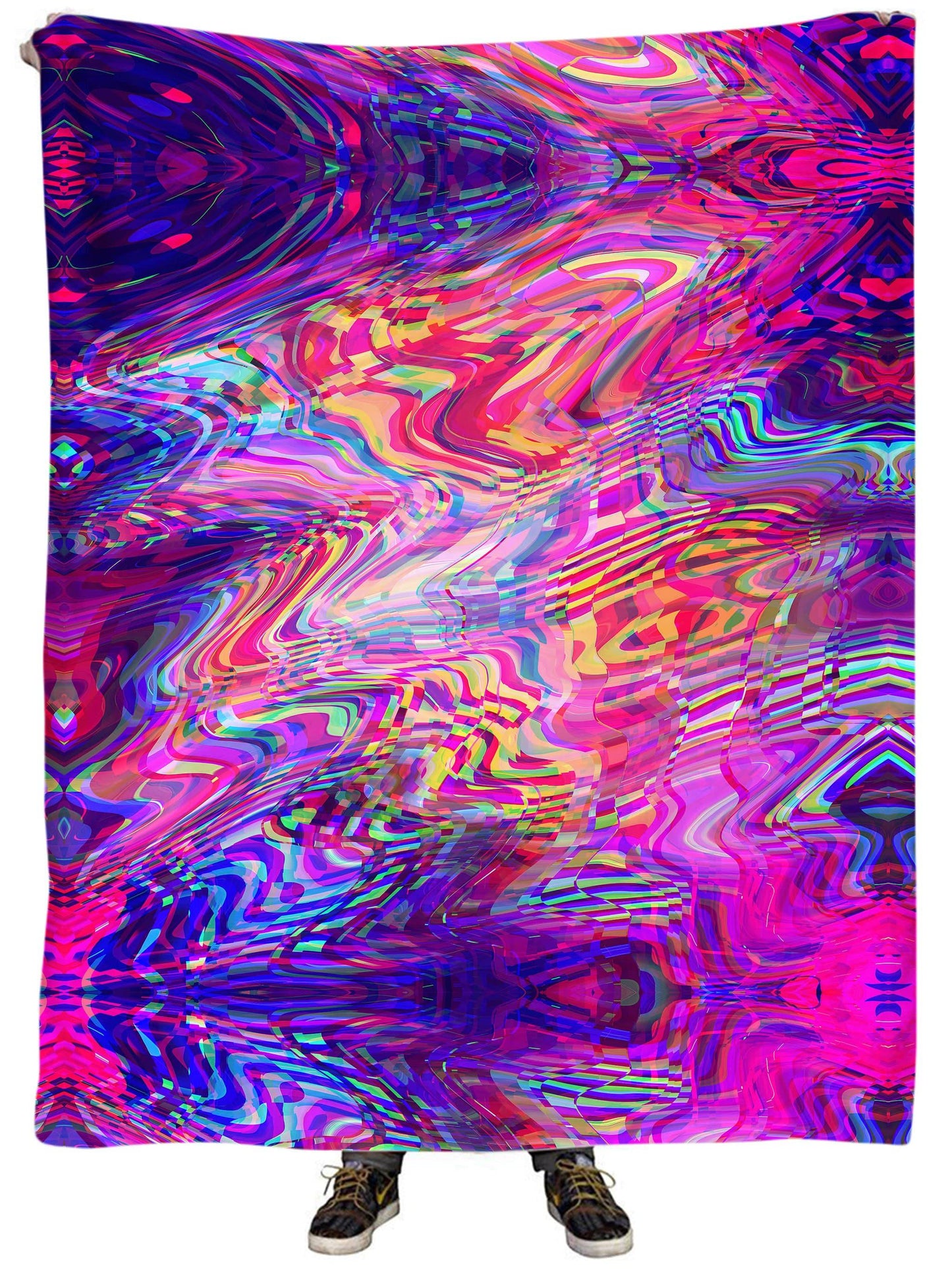 Glitch Waves Plush Blanket, Art Design Works, | iEDM