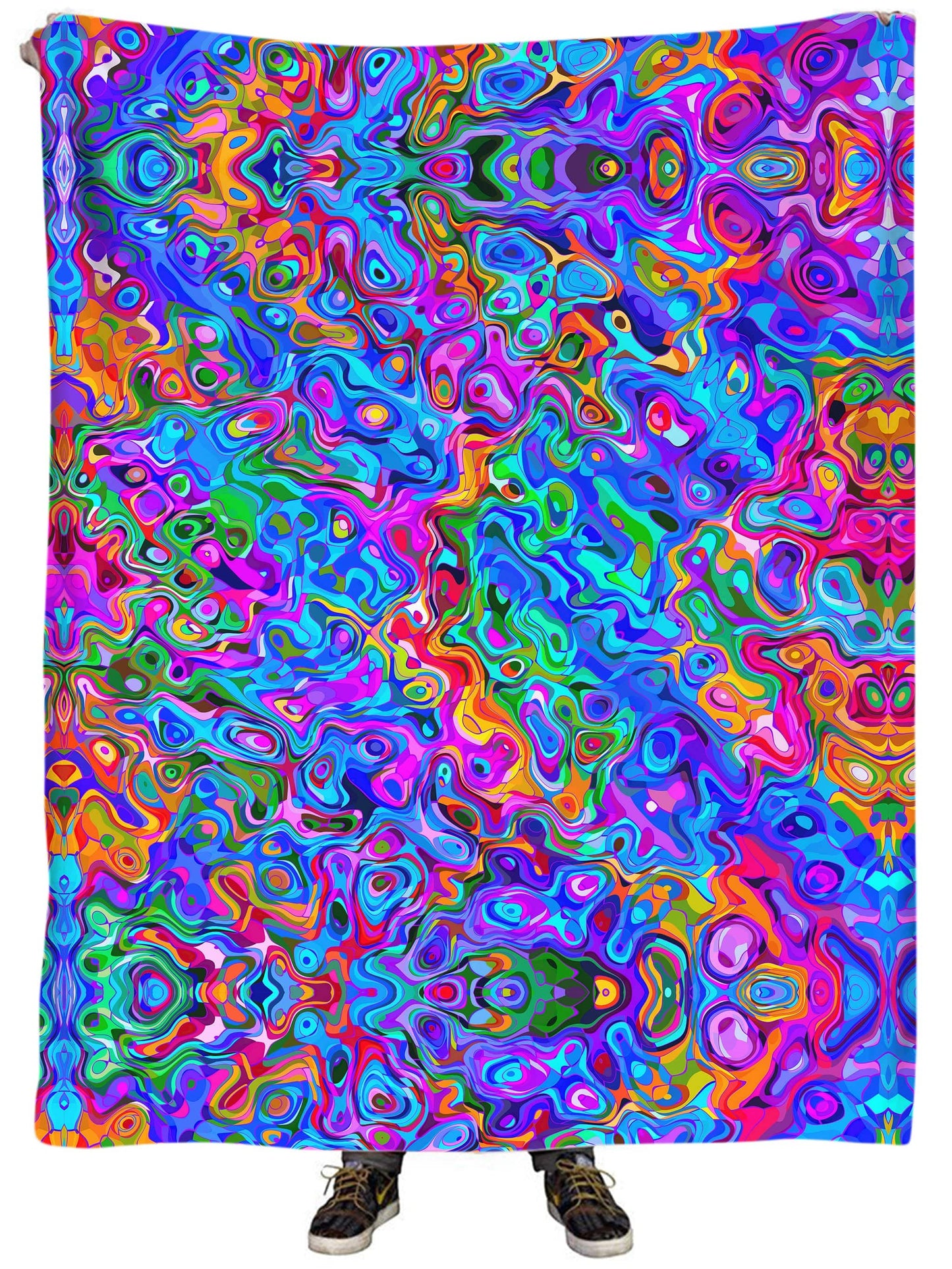 Rainbow Waves Plush Blanket, Art Design Works, | iEDM