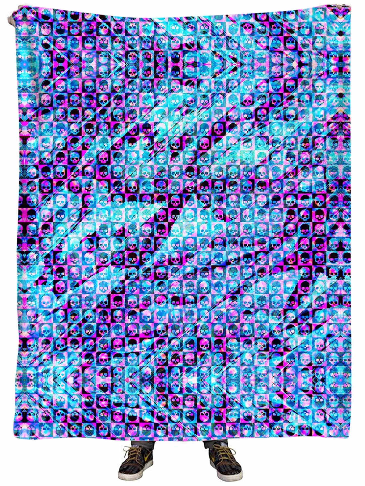 Skull Fam Blue Plush Blanket, Art Design Works, | iEDM