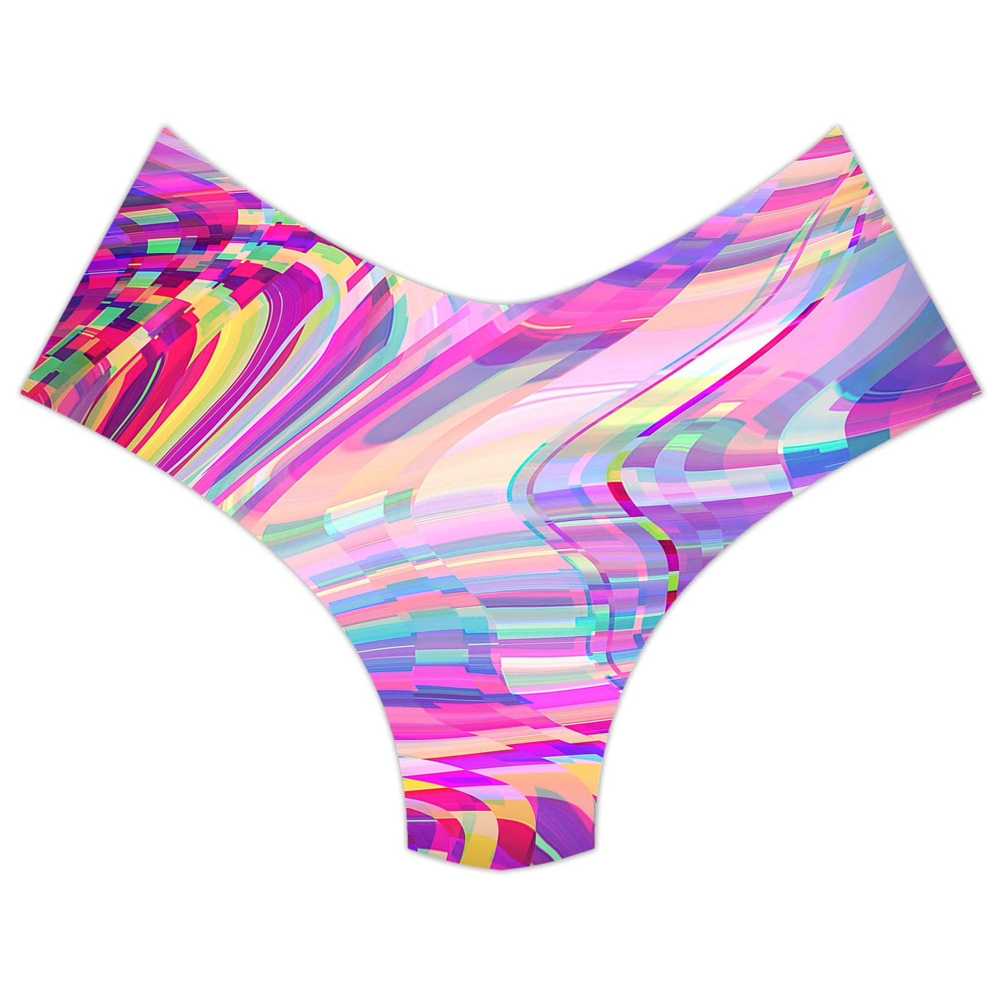 Glitch Waves Booty Shorts, Art Design Works, | iEDM