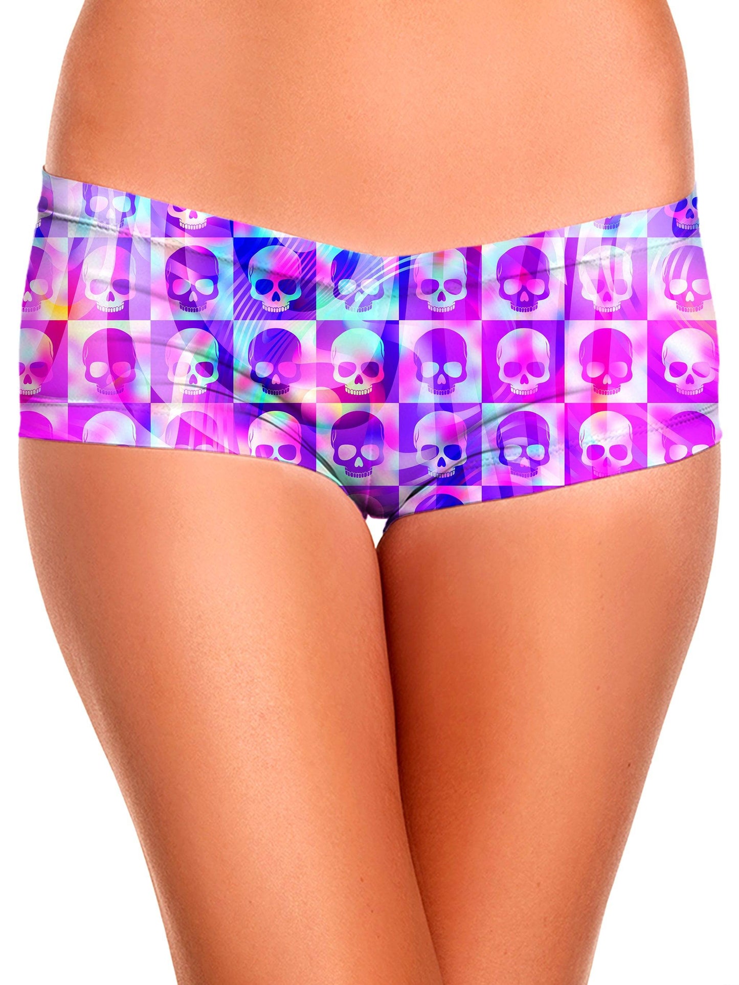 Skull Fam Pink Crop Top and Booty Shorts Combo, Art Design Works, | iEDM