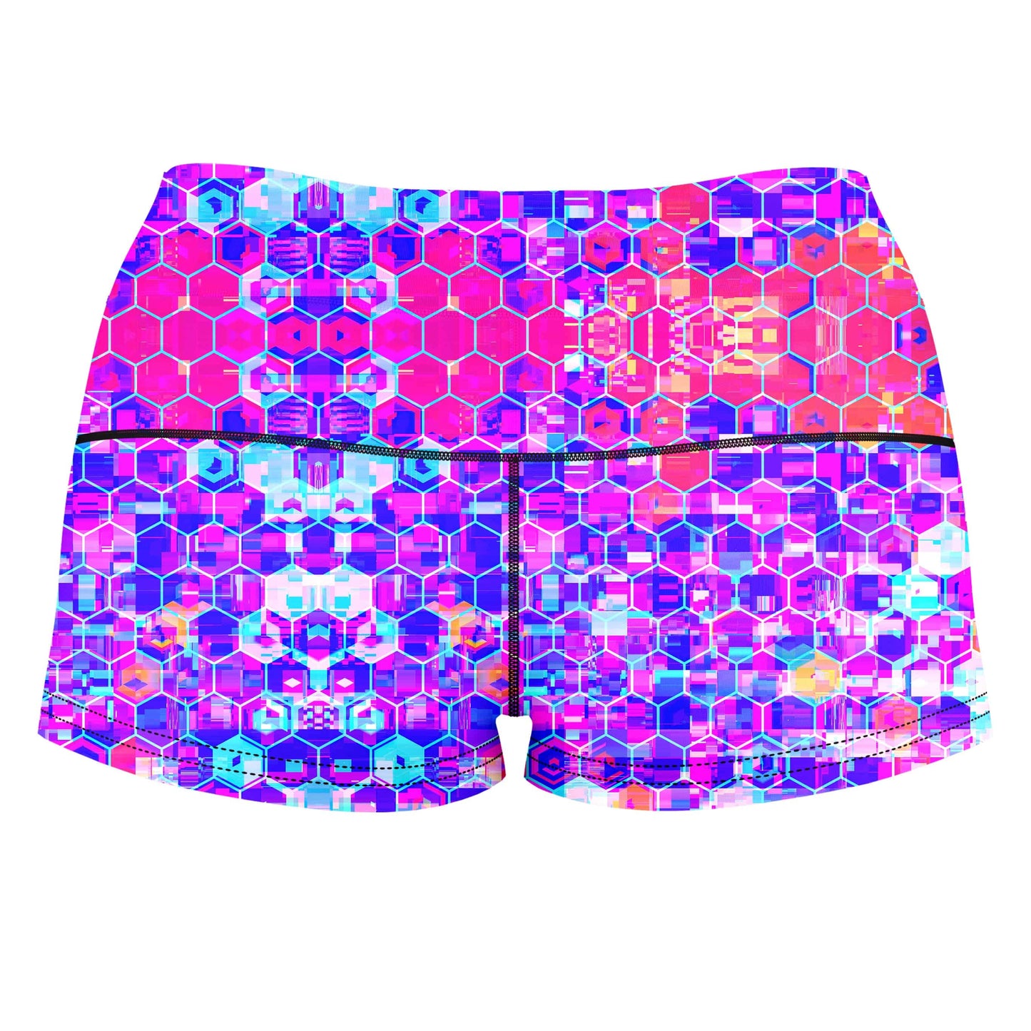 Blocks Of Life High-Waisted Women's Shorts, Art Design Works, | iEDM
