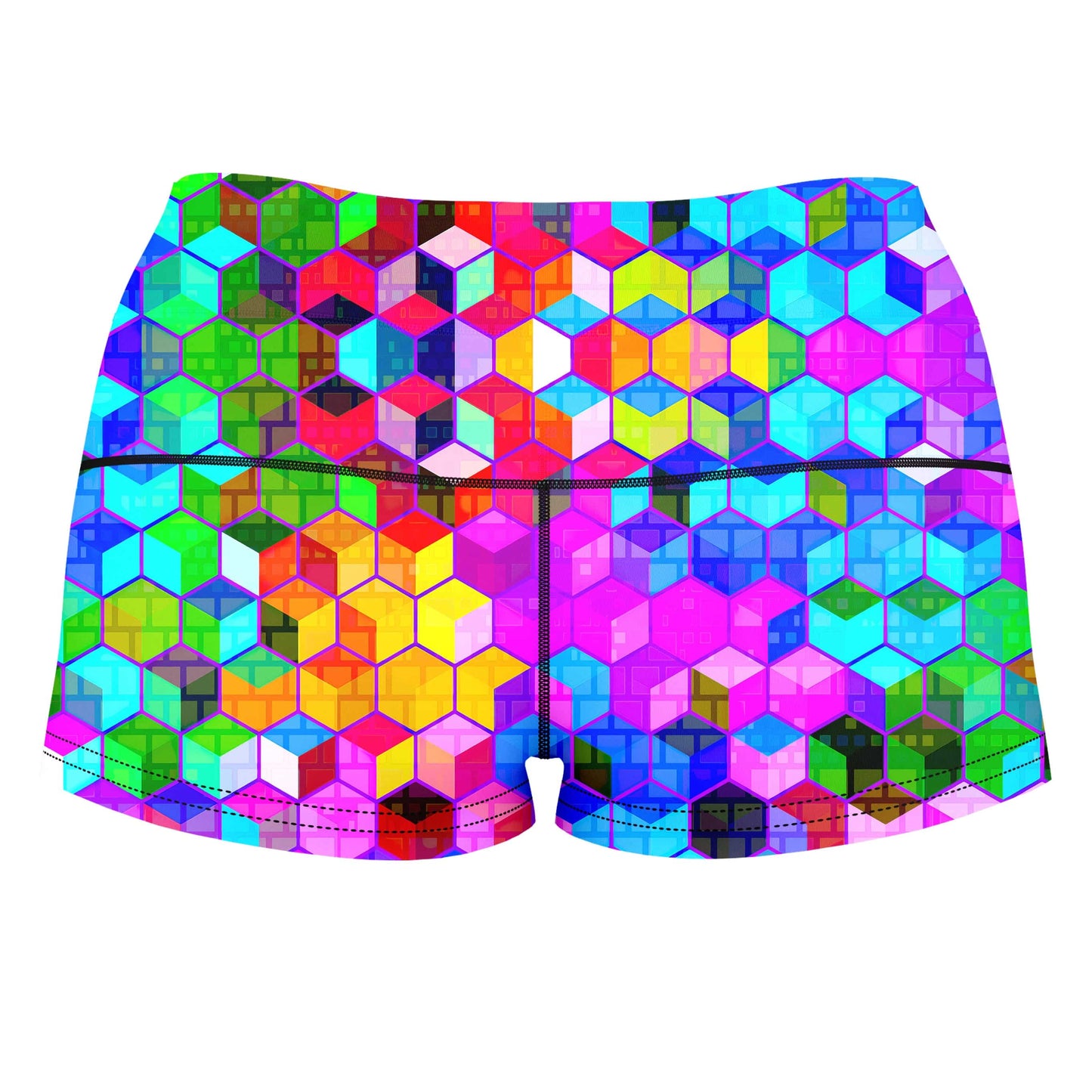 Cubism High-Waisted Women's Shorts, Art Design Works, | iEDM