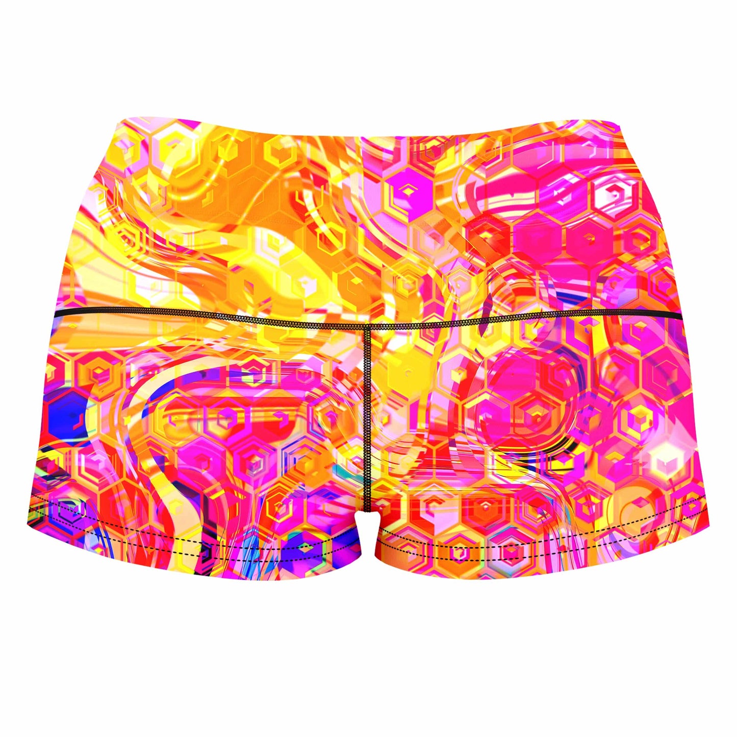 Ornate Drip High-Waisted Women's Shorts, Art Design Works, | iEDM