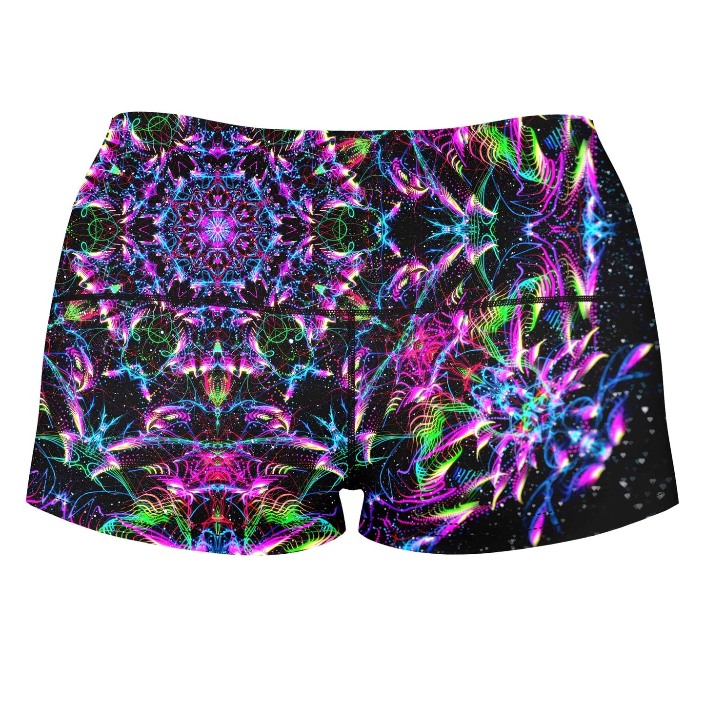 Purp Geometric High-Waisted Women's Shorts, Art Design Works, | iEDM