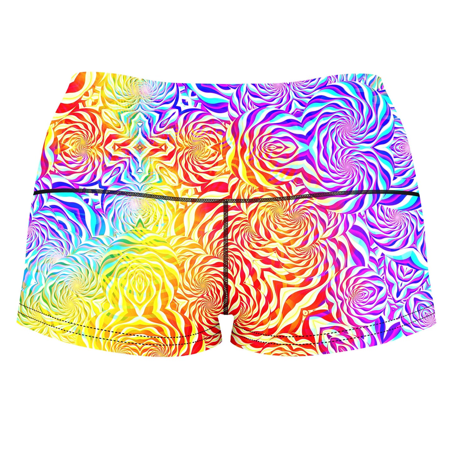 Sunrays High-Waisted Women's Shorts, Art Design Works, | iEDM