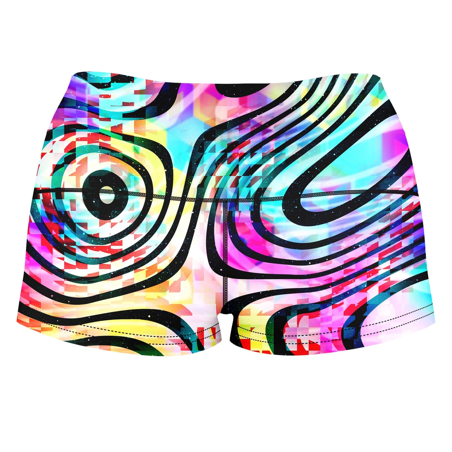 Psytrance High-Waisted Women's Shorts, Art Design Works, | iEDM