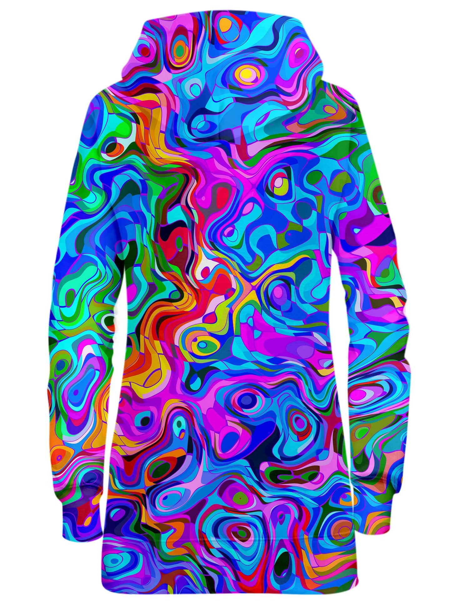 Rainbow Waves Hoodie Dress, Art Design Works, | iEDM