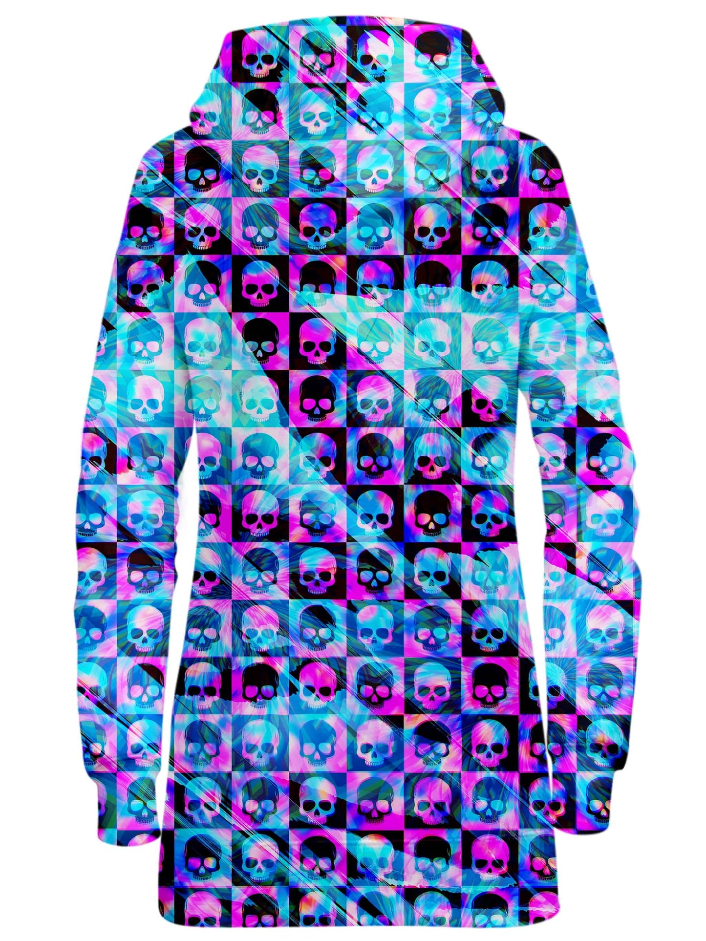 Skull Fam Blue Hoodie Dress, Art Design Works, | iEDM