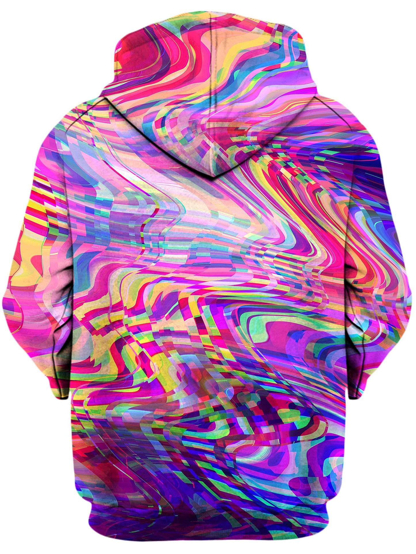 Glitch Waves Unisex Zip-Up Hoodie, Art Design Works, | iEDM