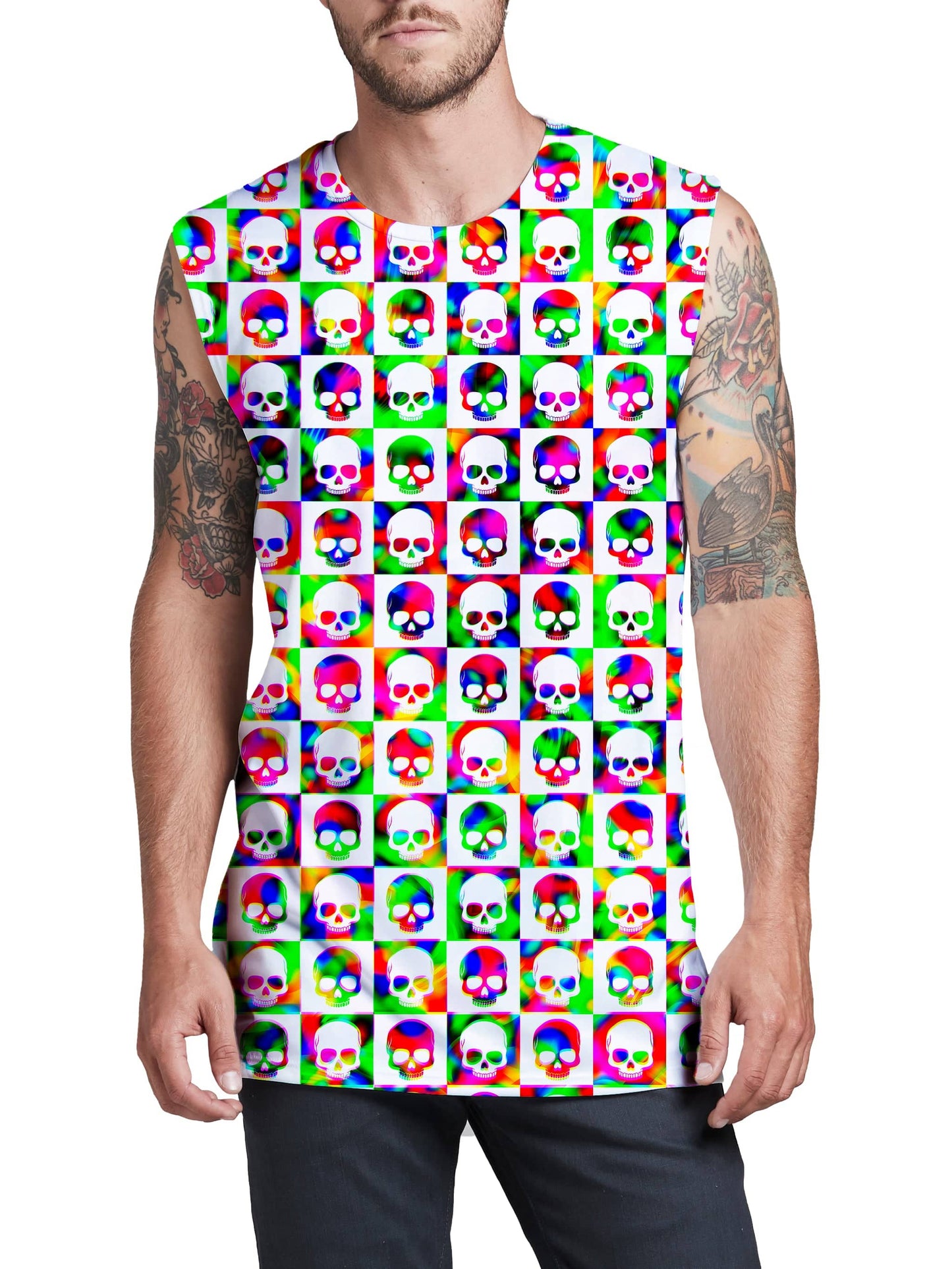 Skull Fam Green Men's Muscle Tank, Art Design Works, | iEDM